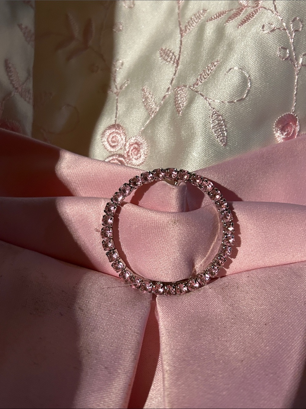 Pink and White Girls' Floral Bodice Party Dress - Picture 3 of 7
